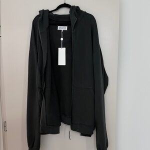 Maison Margiela Black Zip-Up Hoodie